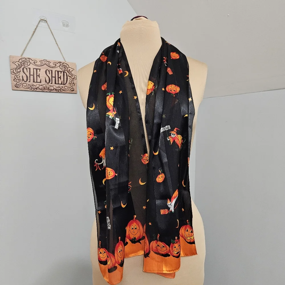 Cejon Halloween Pumpkin Witch Scarf‎ 60